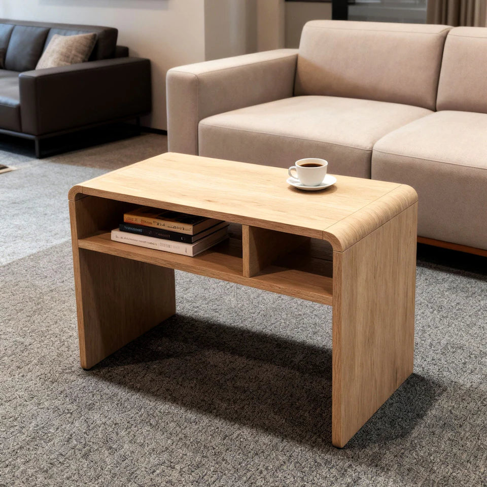 Greenhurst Reversible Coffee Table with Adjustable Shelf – Multi-Use Side Table (Oak Finish) - 4499