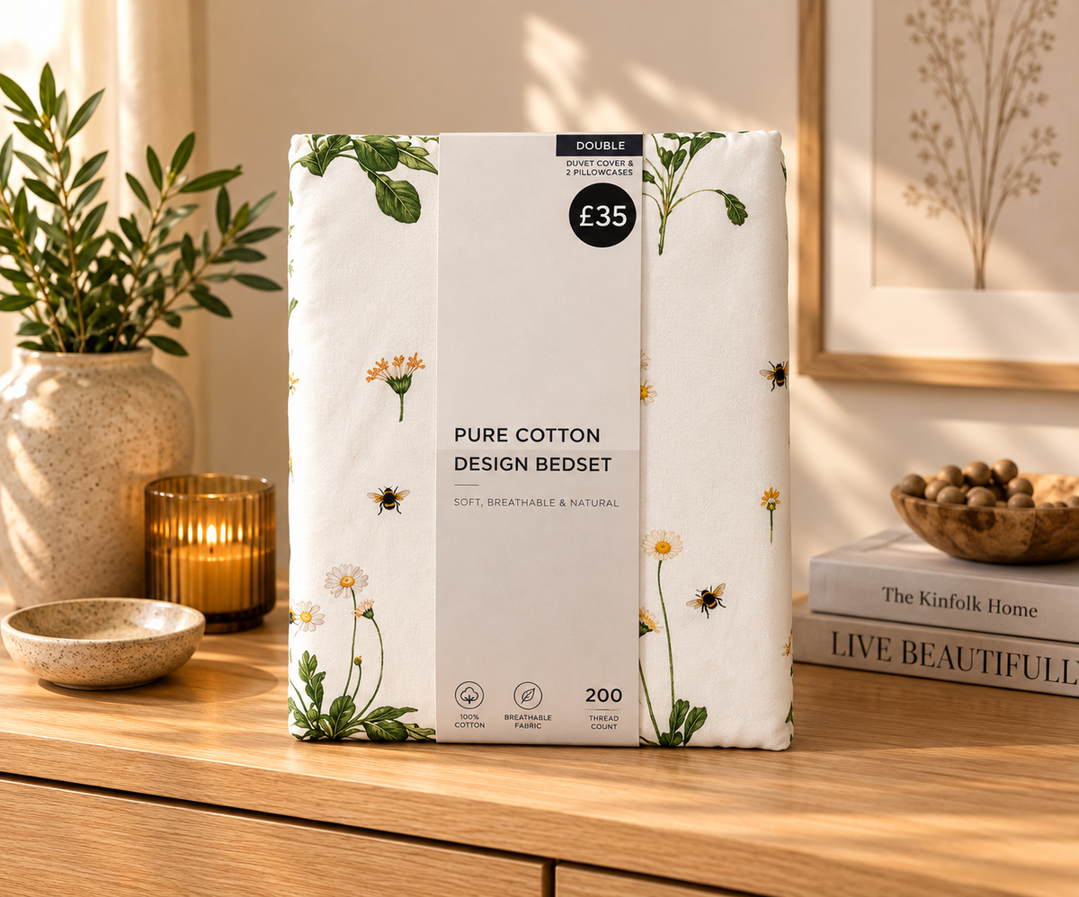 HIGH ST BRAND - SUMMER EDITION COTTON BEDSET - DUVET COVER + 2PILLOW CASES - DOUBLE