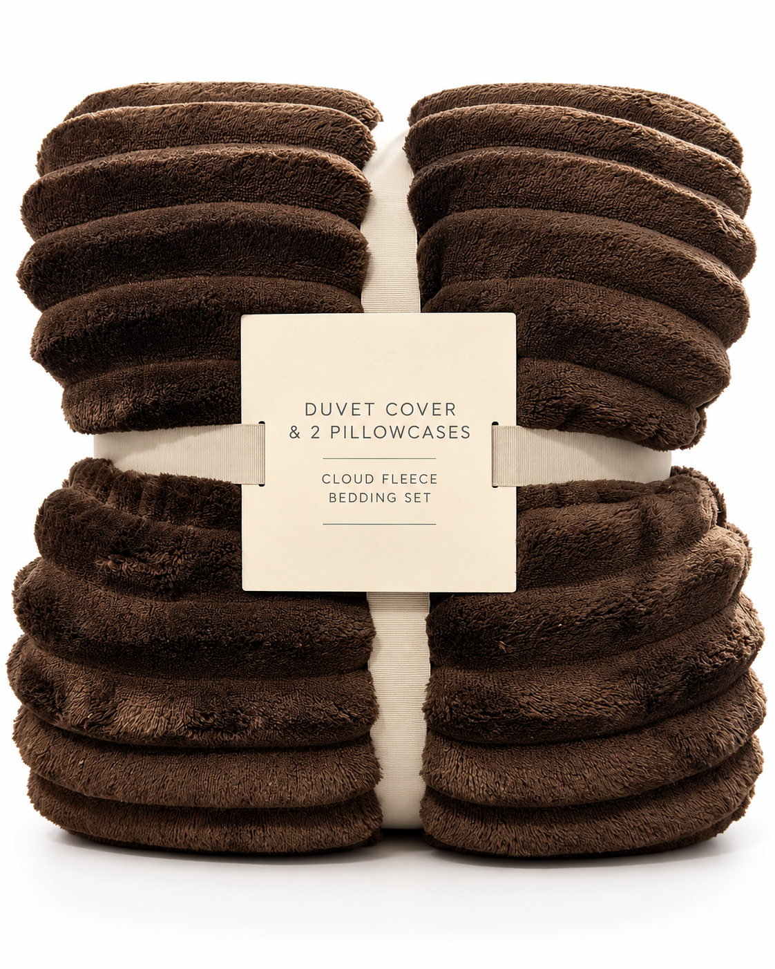 Luxury Cloud Fleece Teddy Bedding Set – Chocolate Brown – Double – RRP £35
