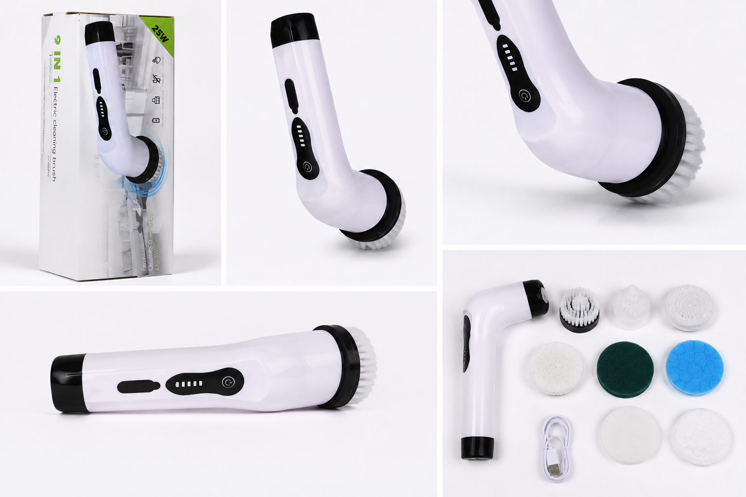 9-in-1 Cordless Electric Cleaning Brush – Multi-Surface Rechargeable Power Scrubber