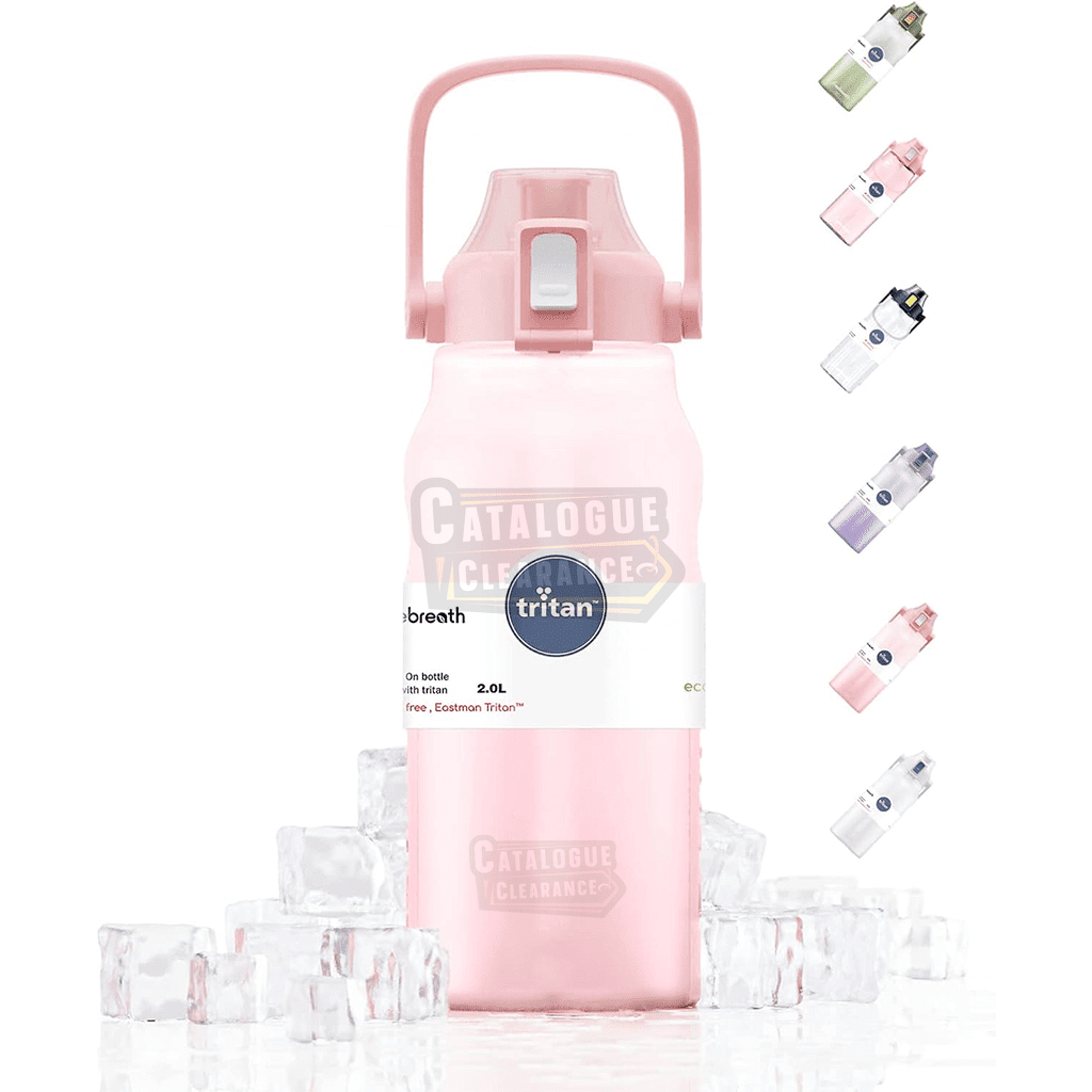 Free Breath 2L Sports Water Bottle – BPA-Free Tritan, Leakproof with Straw, Perfect for Gym & Outdoor Activities