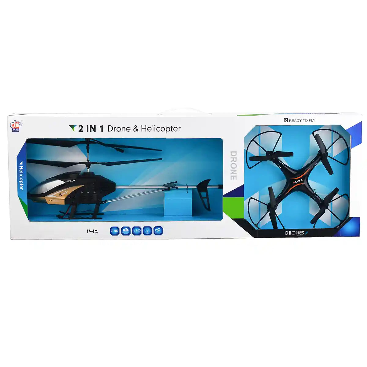 2-in-1 Remote Control Drone & Helicopter Set – Dual Flight Fun for Kids
