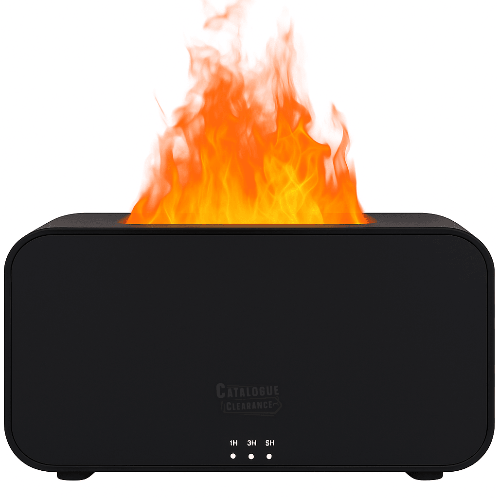 Flame Effect Essential Oil Diffuser & Cool Mist Humidifier – LED Color Changing Aroma Diffuser