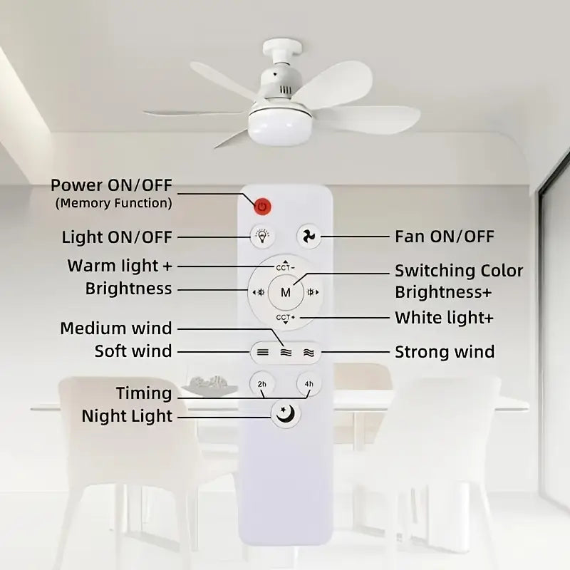 LED flower fan light Socket Ceiling Fan – Smart Home Lighting & Cooling Solution