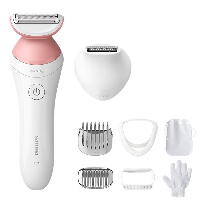 Philips Lady Shaver Series 6000 – Cordless Wet & Dry Shaver with 7 Accessories