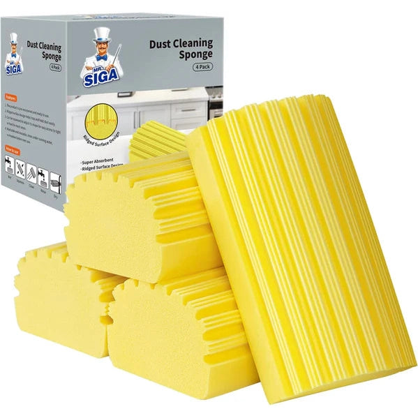 Mr. Siga Dust Cleaning Sponge (4 Pack) - Yellow
