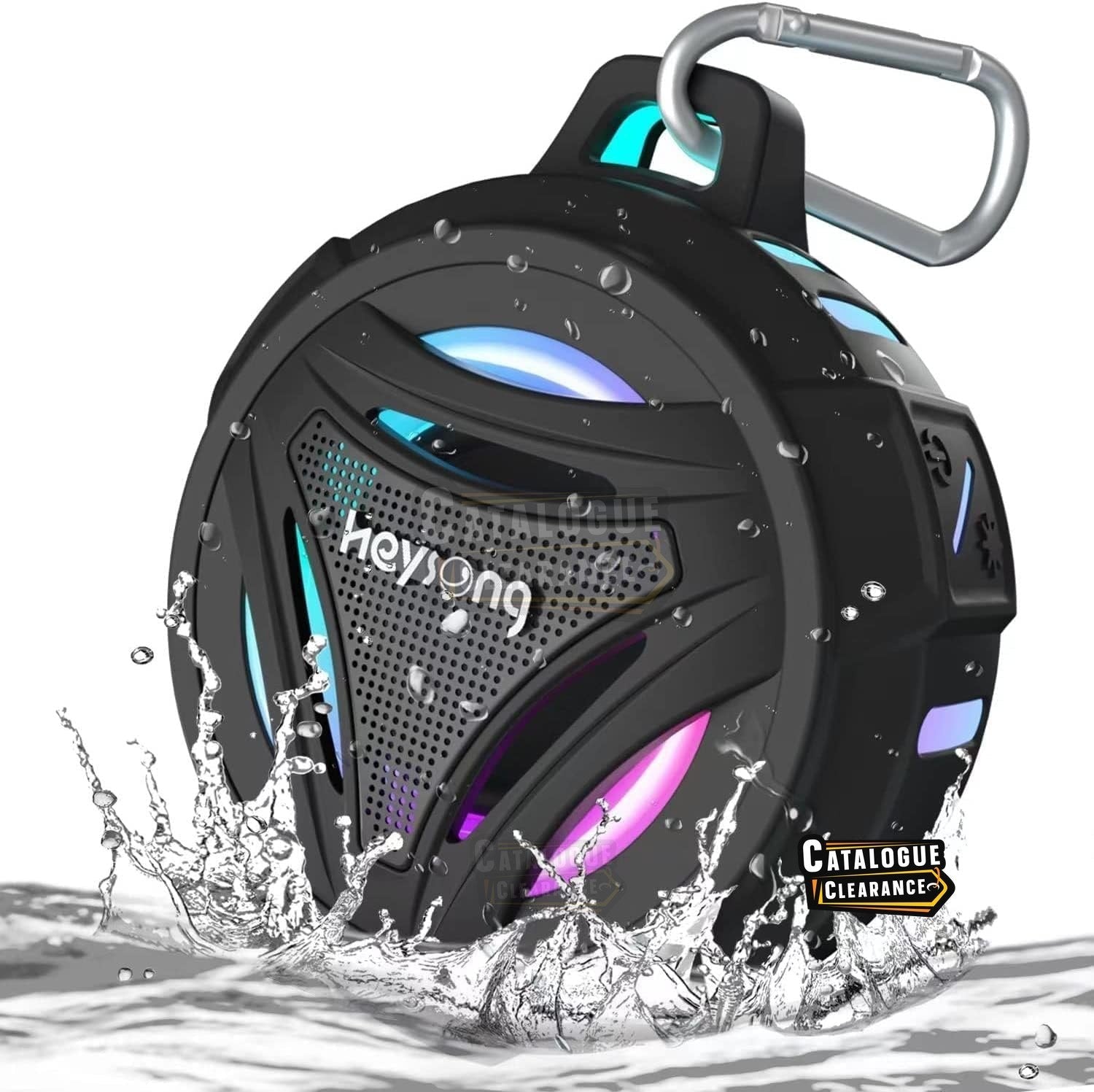 HEYSONG Waterproof Bluetooth Speaker | 36H Playtime, LED Lights, Deep Bass, IP67(Color may vary)