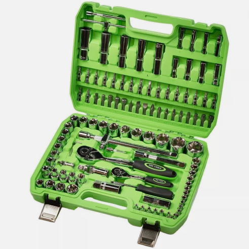 DSD TOOLS 108pc 1/4" & 1/2" Dr Metric Socket Set With Ratchets & Bits DS1033