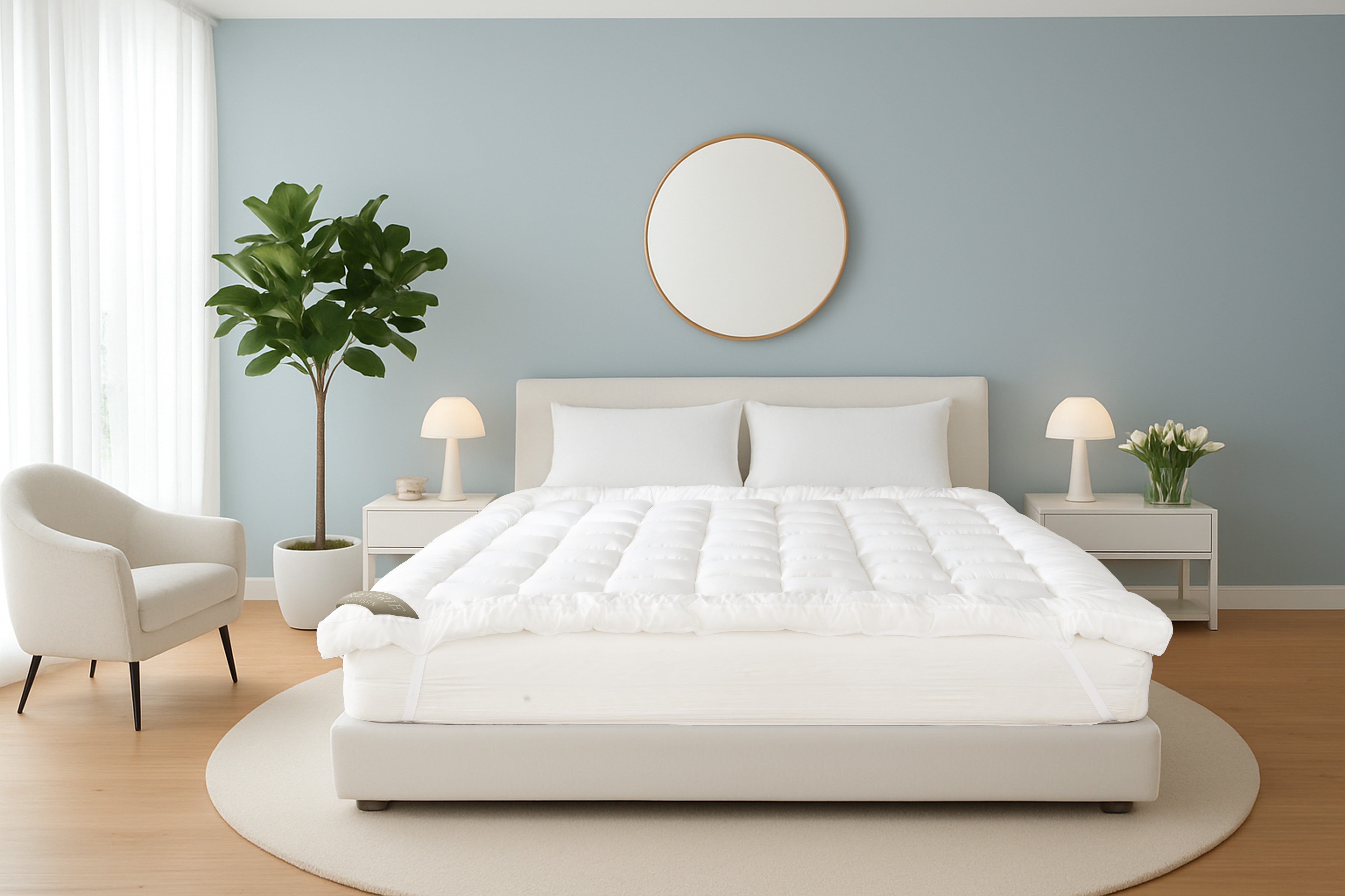 Reverie Maison Microfibre Mattress Topper – Soft Comfort Support