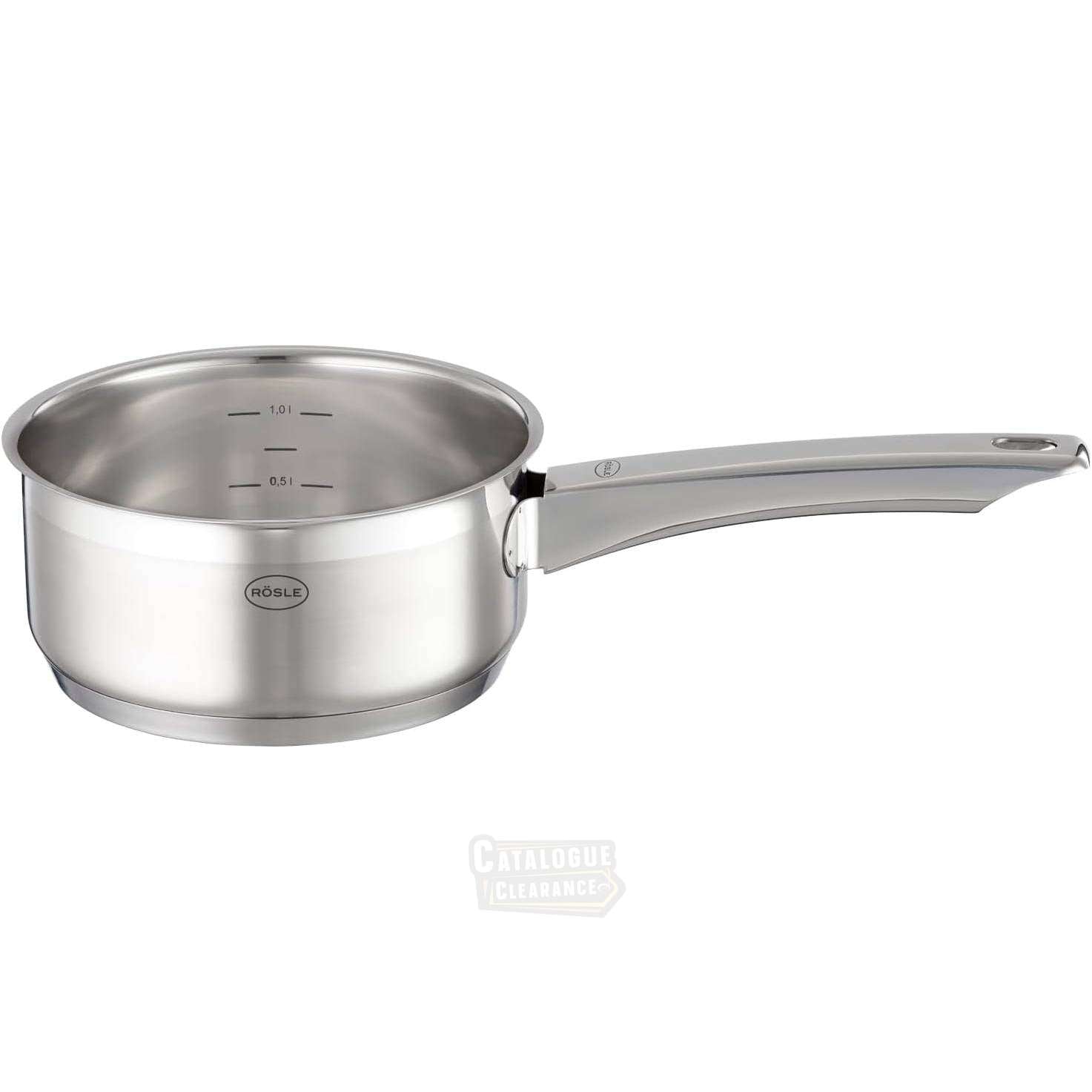 ROSLE Charm 16cm Stainless Steel Saucepan – Induction & Dishwasher Safe, Non-Stick Coated Interior