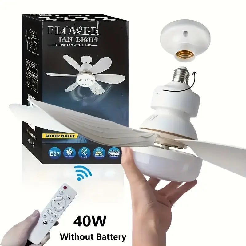 LED flower fan light Socket Ceiling Fan – Smart Home Lighting & Cooling Solution