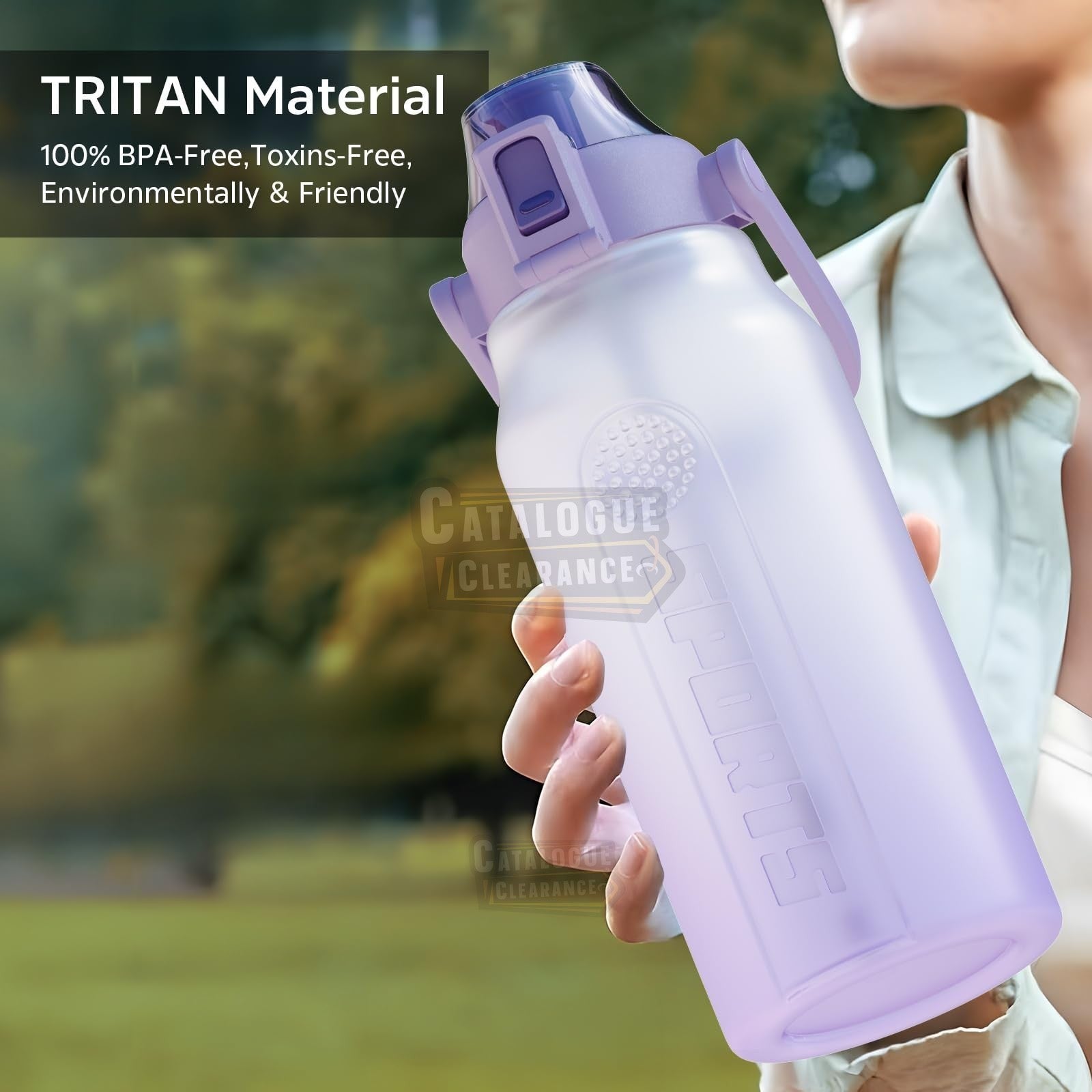 Free Breath 2L Sports Water Bottle – BPA-Free Tritan, Leakproof with Straw, Perfect for Gym & Outdoor Activities
