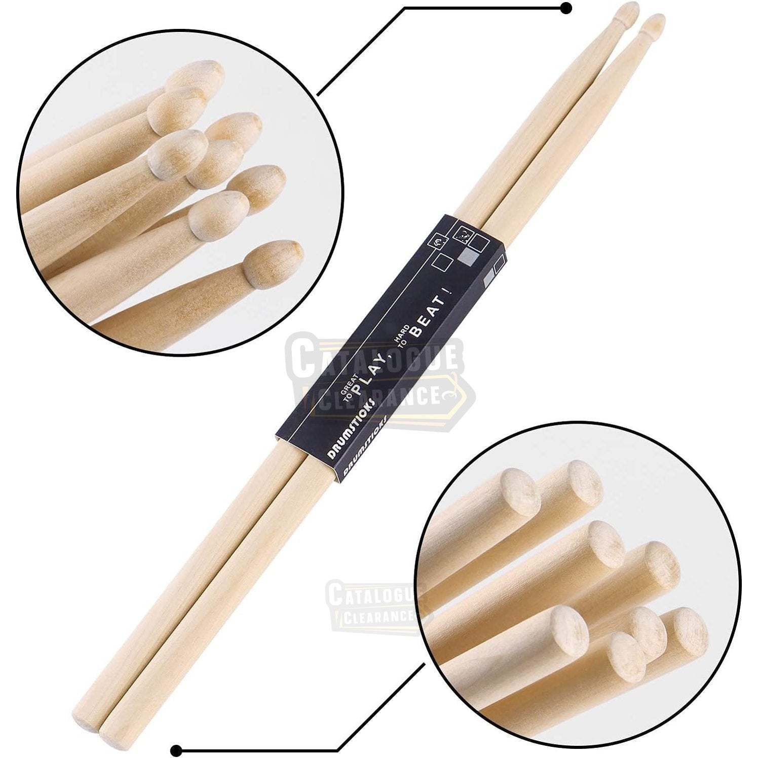 Aopoy 2 Pairs 5A Maple Drumsticks for Beginners and Kids