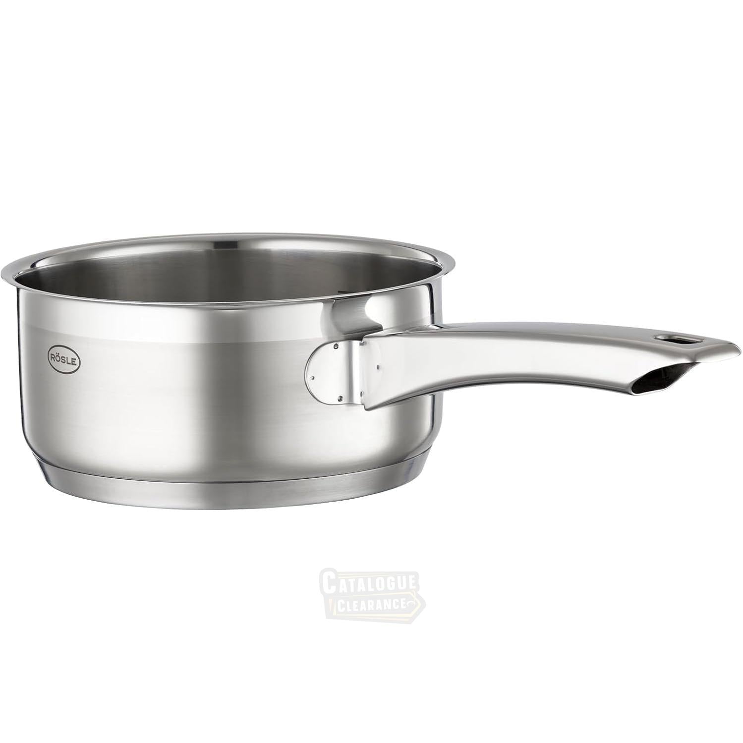 ROSLE Charm 16cm Stainless Steel Saucepan – Induction & Dishwasher Safe, Non-Stick Coated Interior