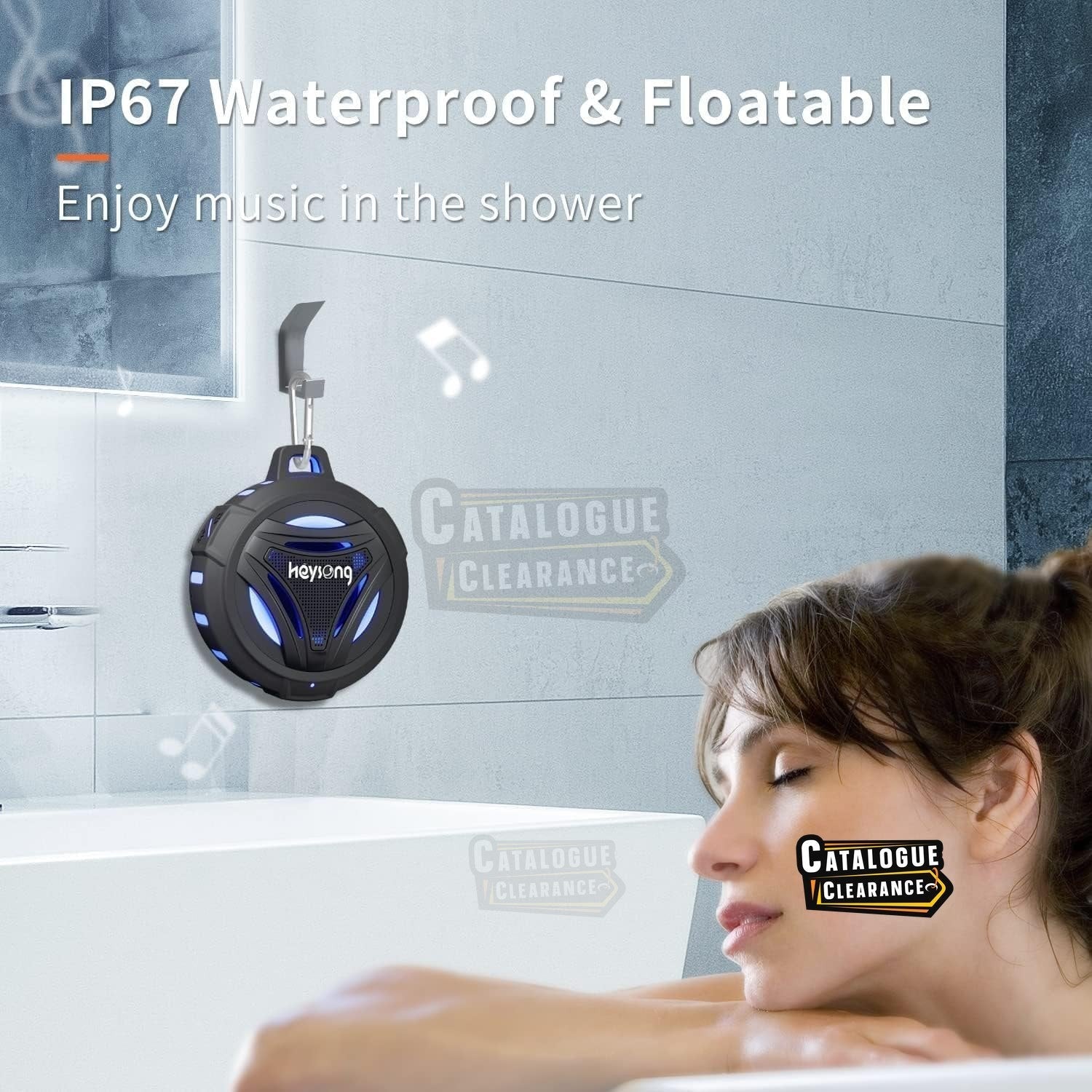 HEYSONG Waterproof Bluetooth Speaker | 36H Playtime, LED Lights, Deep Bass, IP67(Color may vary)