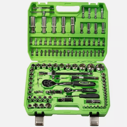 DSD TOOLS 108pc 1/4" & 1/2" Dr Metric Socket Set With Ratchets & Bits DS1033