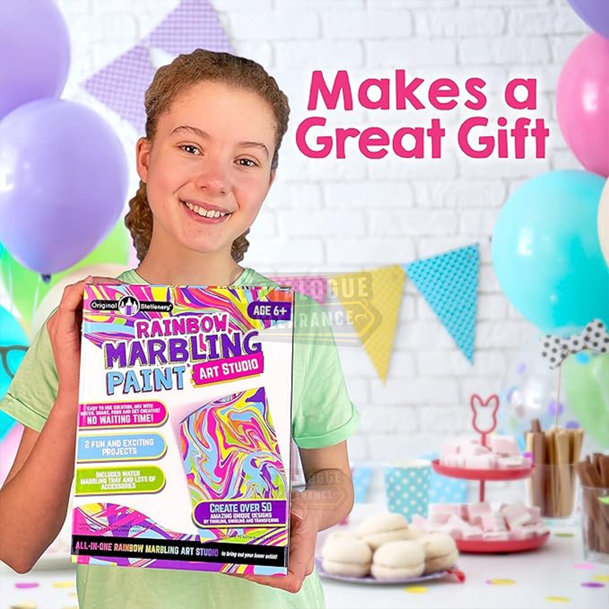 Rainbow Marbling Kit, to Make Marble Art and Craft Kids Will Love