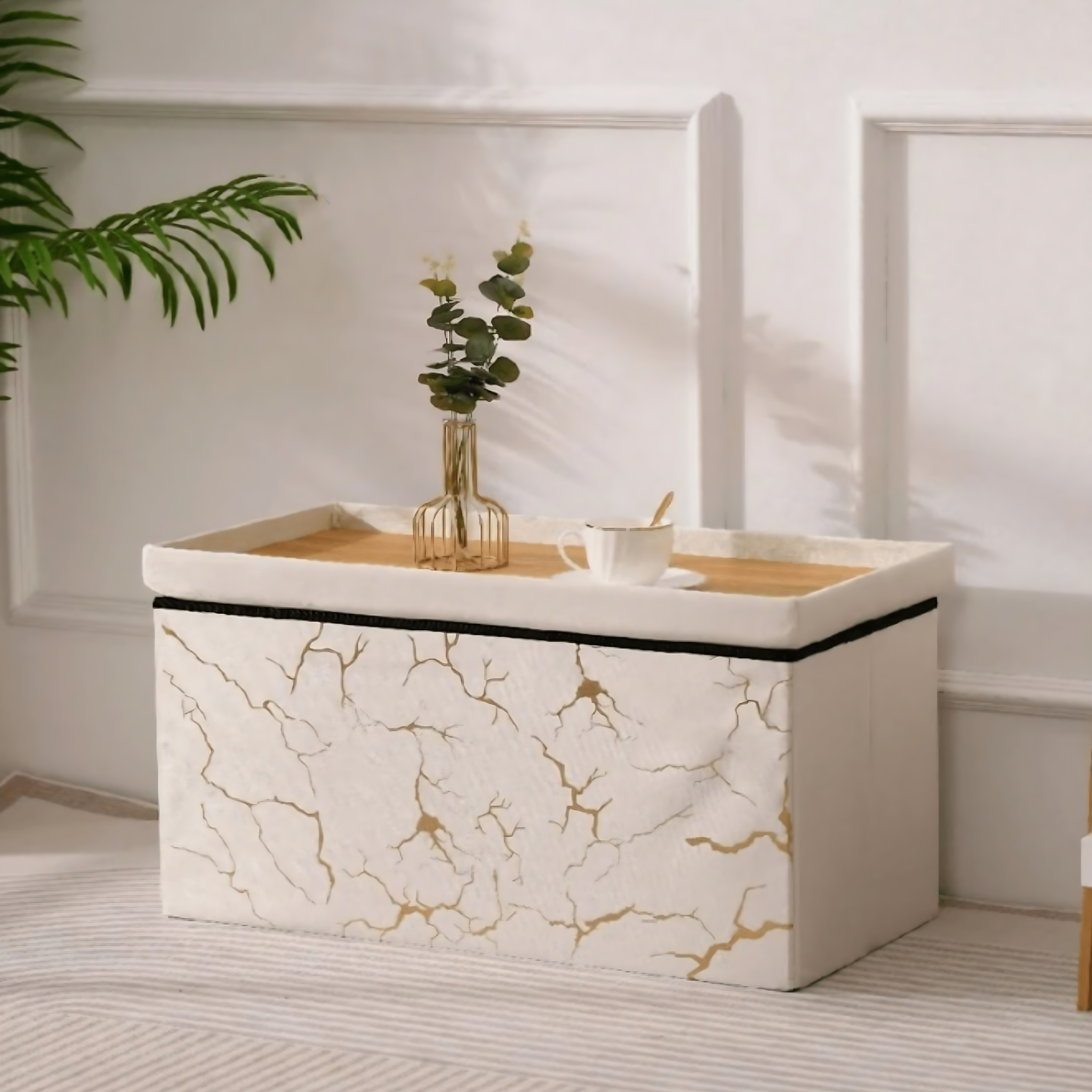 2 in 1 Ottoman Storage Table