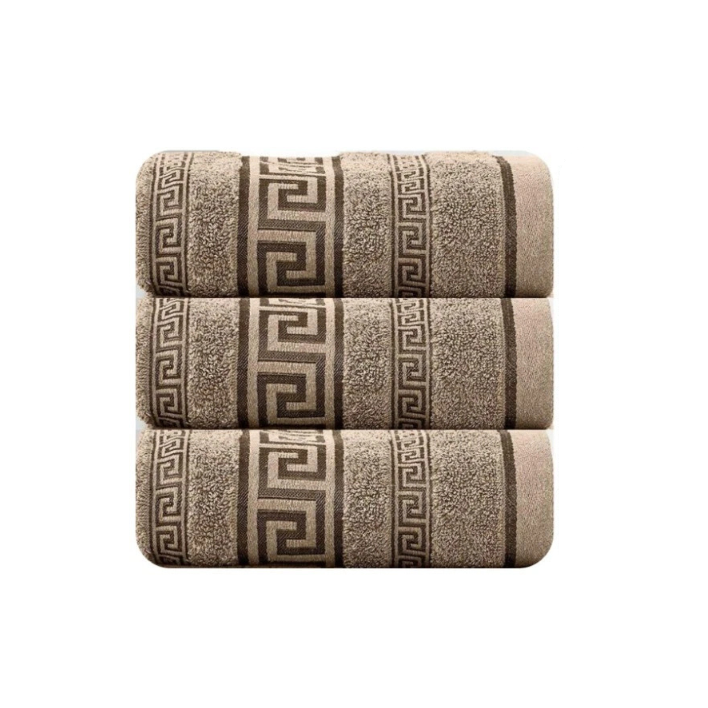 3-Piece Greek Style Hand Towel Set – Luxury Soft, Quick-Dry Decorative Towels