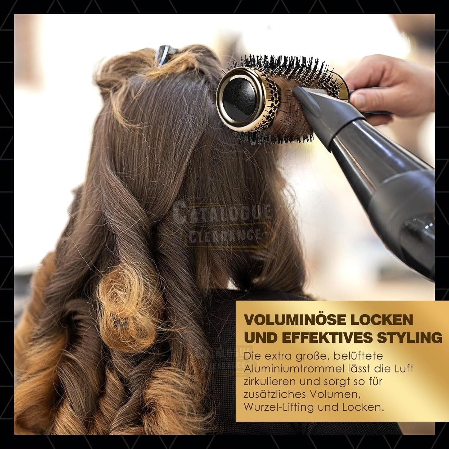 SHINLEA 53mm Round Brush for Blow Drying – Nylon & Aluminium Professional Hair Brush for Curls and Styling Without Pulling