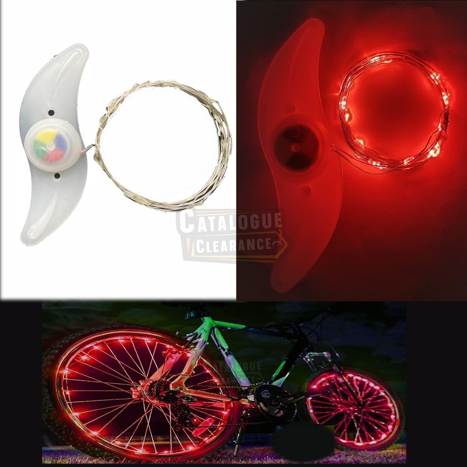 Bike Wheel Light, IP65 Waterproof, 3 Lighting Modes, Easy to Install