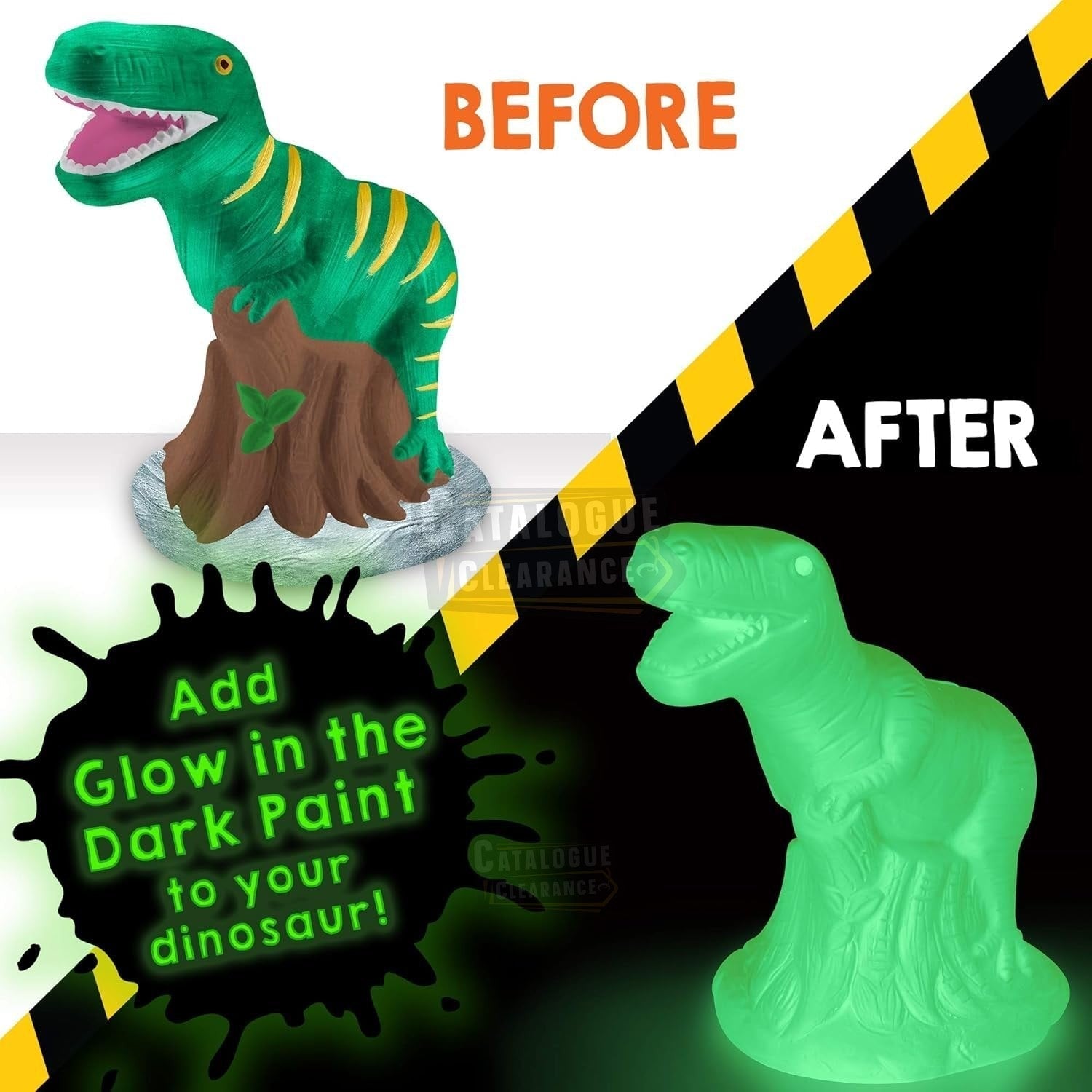 Paint Your Own Dinosaur Money Bank, Awesome Craft Kit with 13 Paint Colors