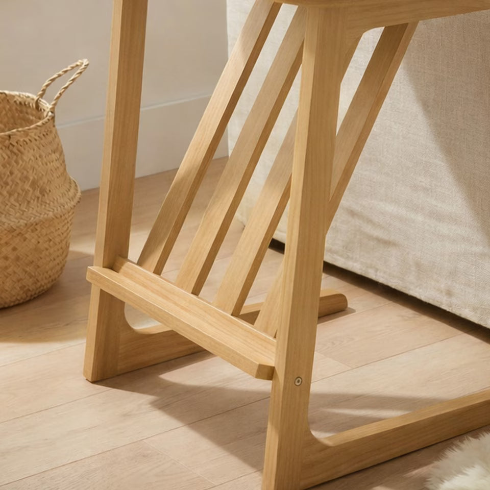 Greenhurst C-Shaped Coffee Table with Magazine Rack β Wooden Sofa Side Table