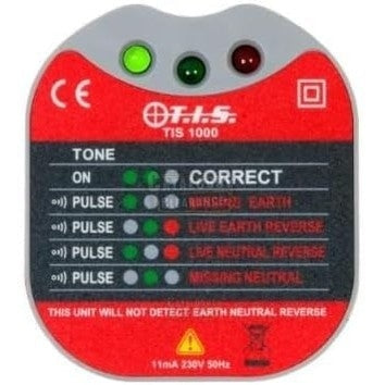 TIS 1000 Electrical 230V 13A Plug In Socket Tester With Sounder Buzzer