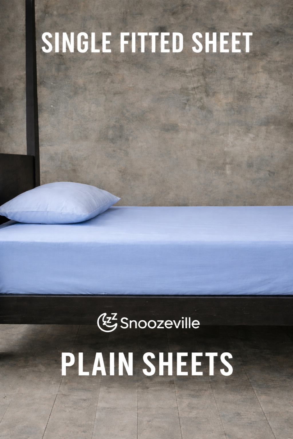 Snoozeville Plain Fitted Sheet – Polycotton Bedding Sheet (Single / Double / King) – Multi-Colour