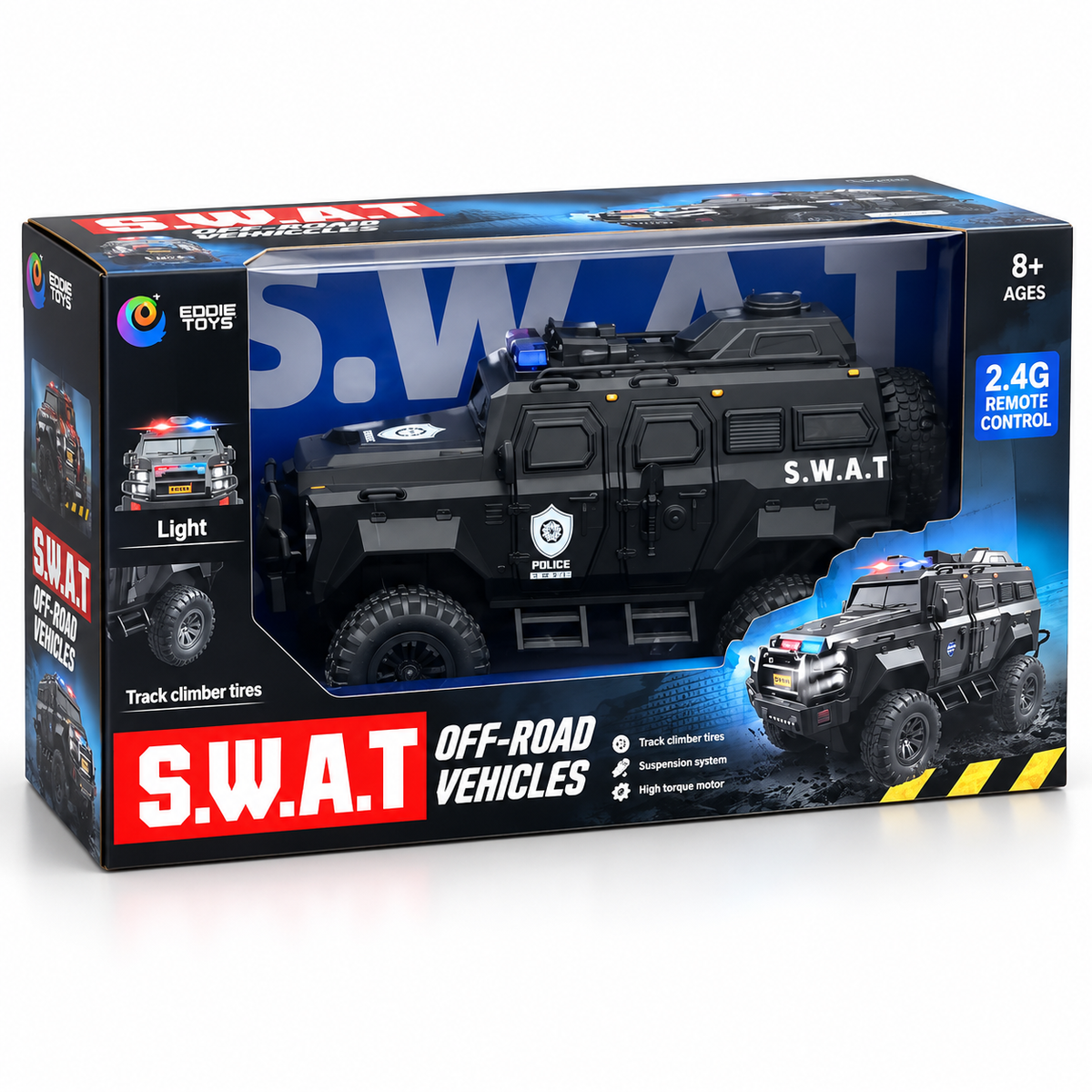 XL Remote Control SWAT Car includes lights & sounds