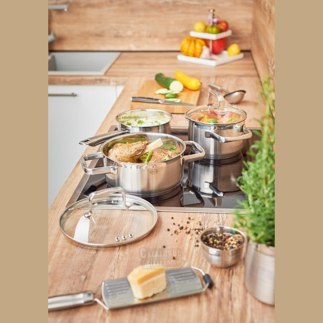 ROSLE Charm 16cm Stainless Steel Saucepan – Induction & Dishwasher Safe, Non-Stick Coated Interior