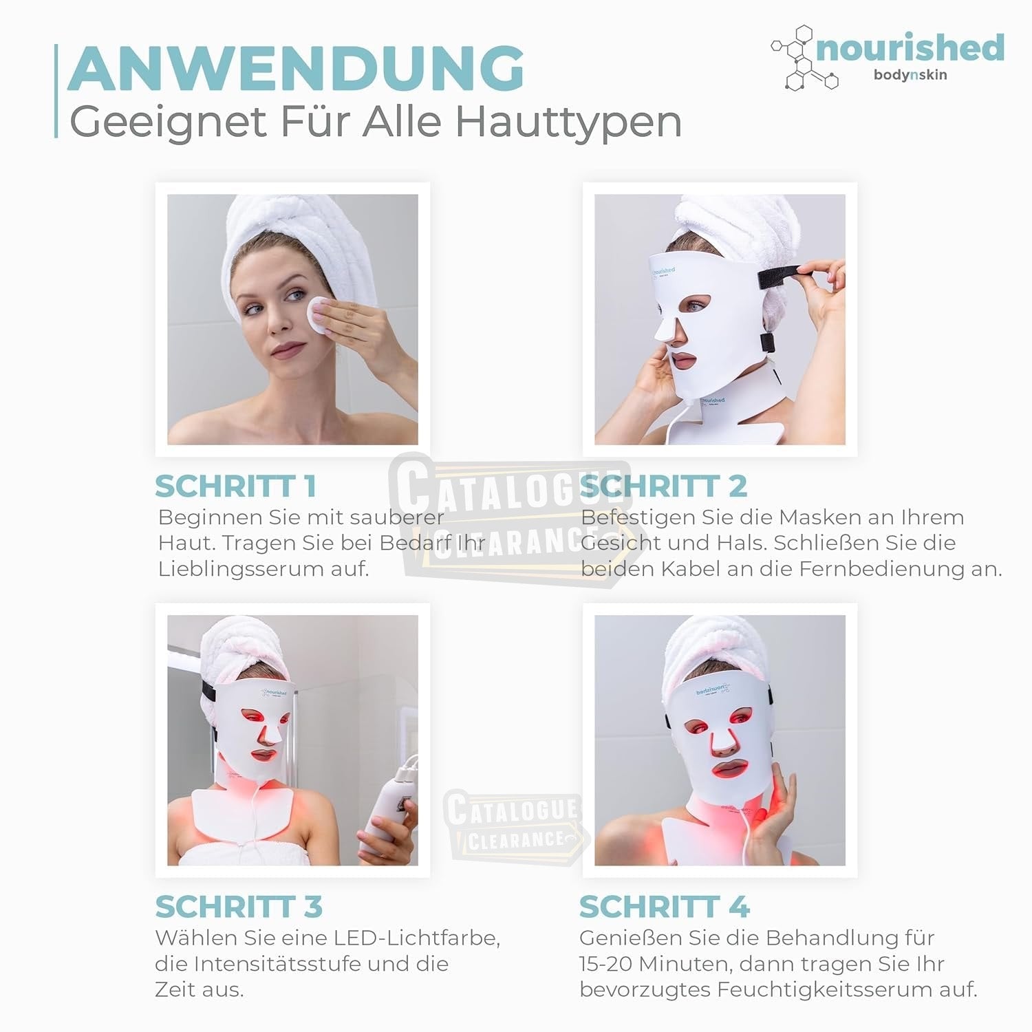 Nourished Body&skin LED Face & Neck Mask - 7 Colours for Anti-Aging & Rejuvenation
