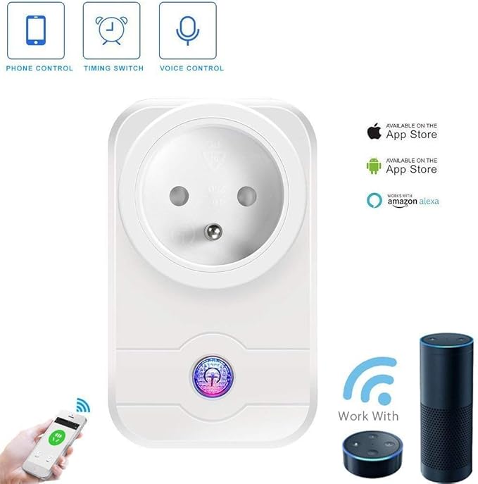 WiFi Smart Plug Socket with App Control, Timer & Voice Control – Works with Alexa, iOS & Android