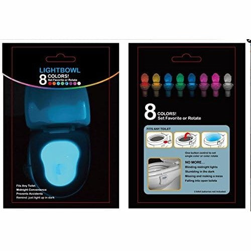 LightBowl Motion Activated Toilet Bowl Nightlight 8 Vibrant Colors