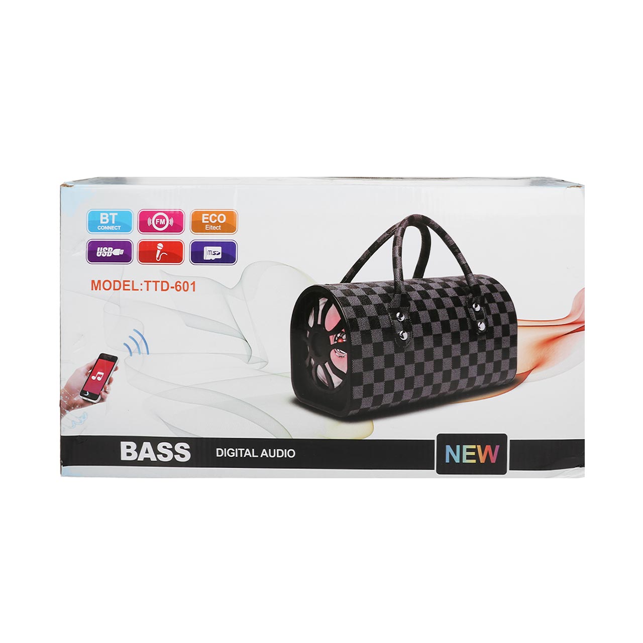 Portable Handbag-Style Bluetooth Speaker – Luxury Checkered Design