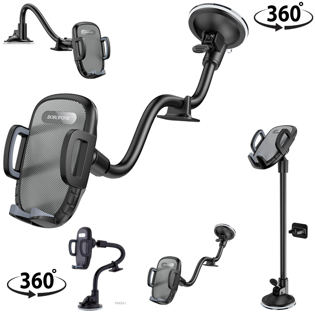 Borofone One Button Car Phone Holder – Dashboard & Windshield Mount