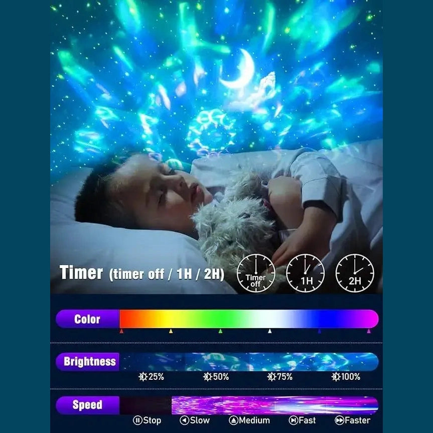 FGRYB Galaxy Star Projector – with Water Wave Effect & 20 Lighting Modes(Kx-668RF)