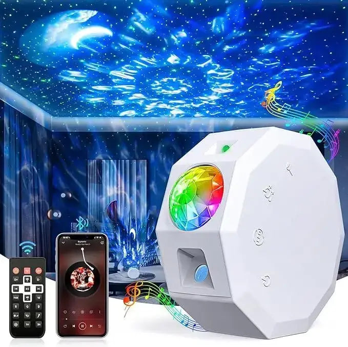 FGRYB Galaxy Star Projector – with Water Wave Effect & 20 Lighting Modes(Kx-668RF)