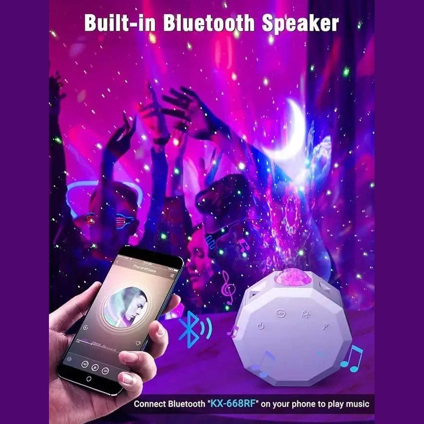 FGRYB Galaxy Star Projector – with Water Wave Effect & 20 Lighting Modes(Kx-668RF)