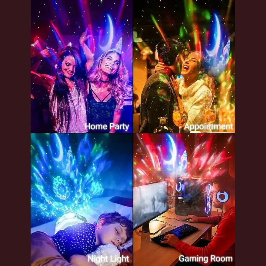 FGRYB Galaxy Star Projector – with Water Wave Effect & 20 Lighting Modes(Kx-668RF)