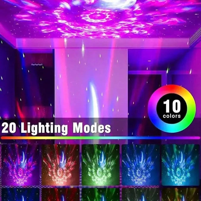 FGRYB Galaxy Star Projector – with Water Wave Effect & 20 Lighting Modes(Kx-668RF)