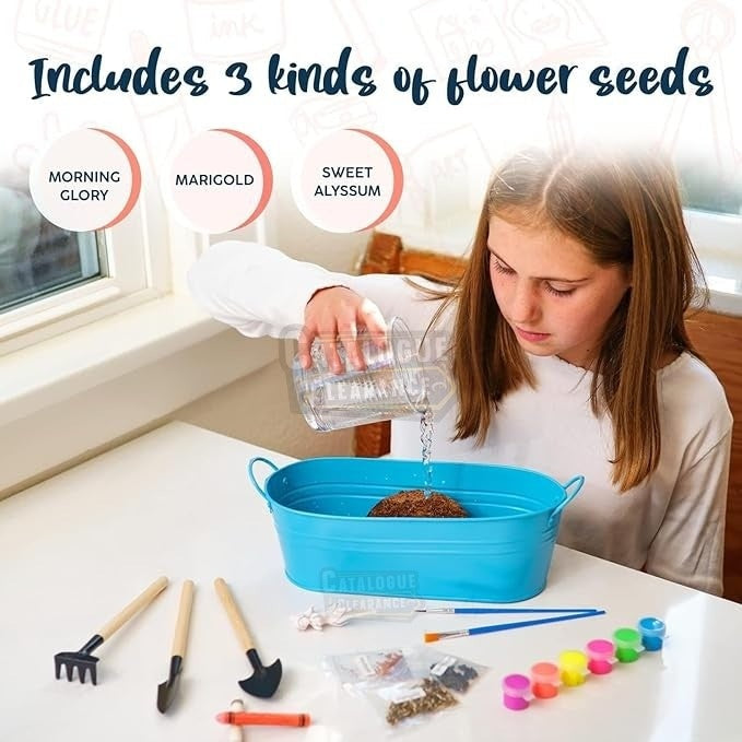 Bryte Light Up Unicorn Terrarium Kit for Kids - Grow Plant, Castle, Paint Set