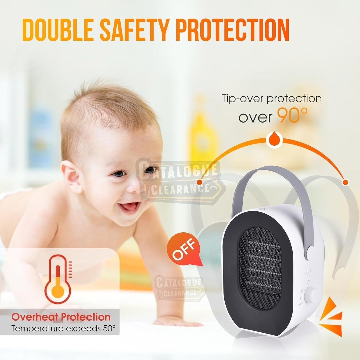 1200W/600W Portable Electric Fan Heater – Energy-Efficient & Safe