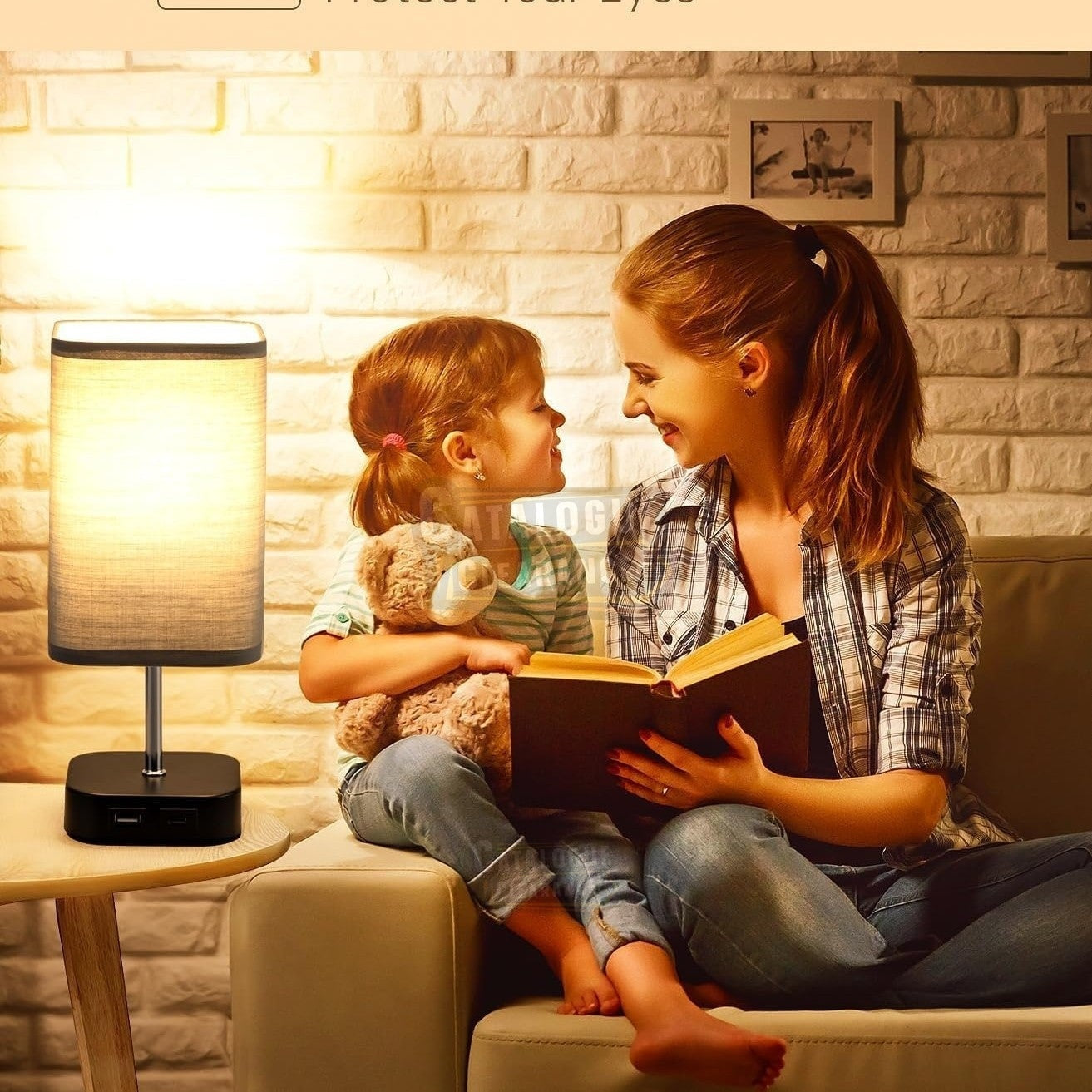 Table Touch Bedside Lamp – Rechargeable, 3-Way Dimmable with USB Charging Ports