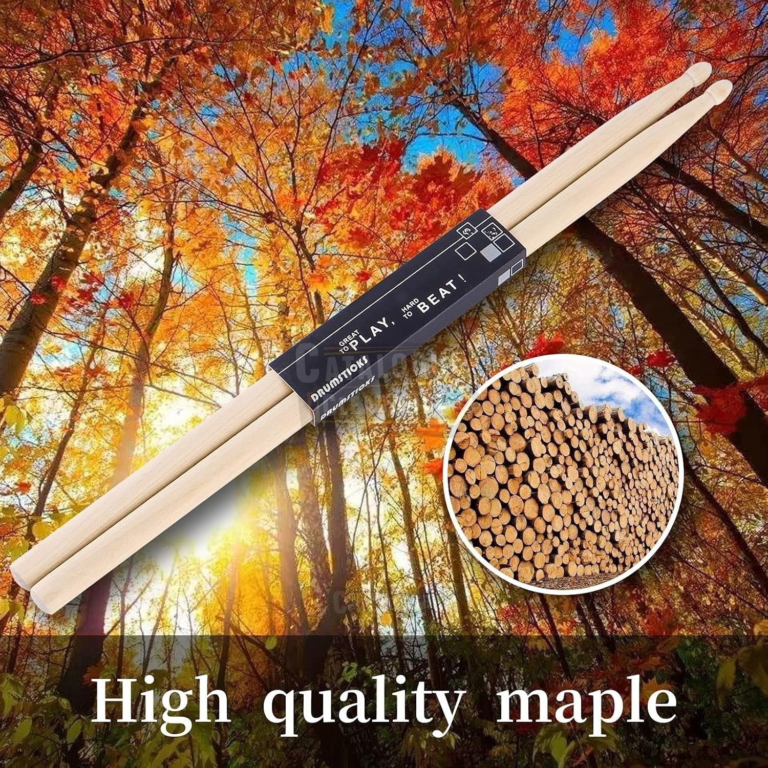 Aopoy 2 Pairs 5A Maple Drumsticks for Beginners and Kids