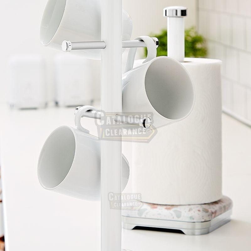 Tower Mug Tree and Towel Pole Set with Anti-Slip Base
