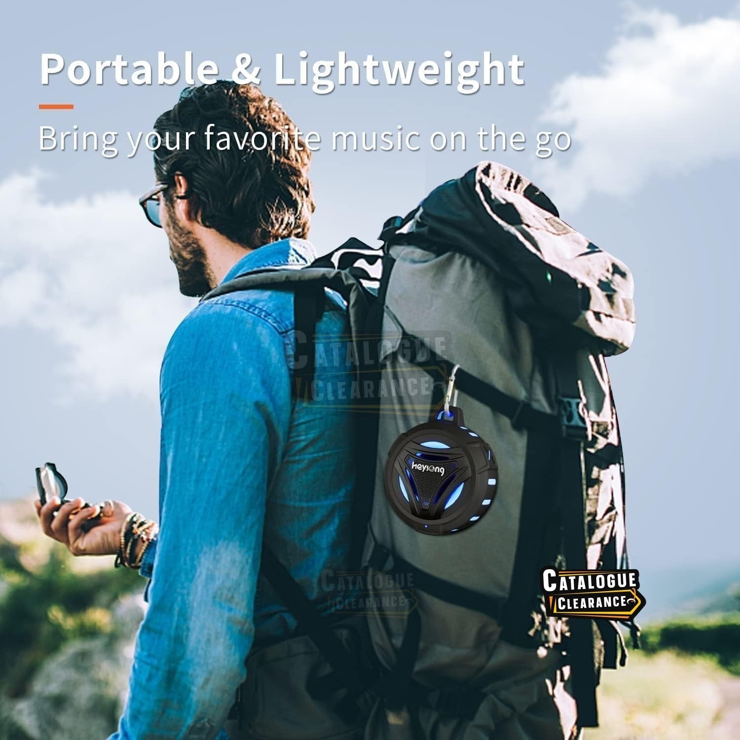 HEYSONG Waterproof Bluetooth Speaker | 36H Playtime, LED Lights, Deep Bass, IP67(Color may vary)