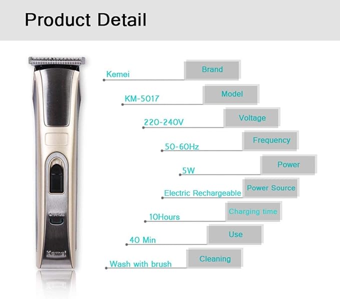 Kemei KM-5017 Baby Hair Clipper – Low Noise Electric Trimmer for Kids & Adults