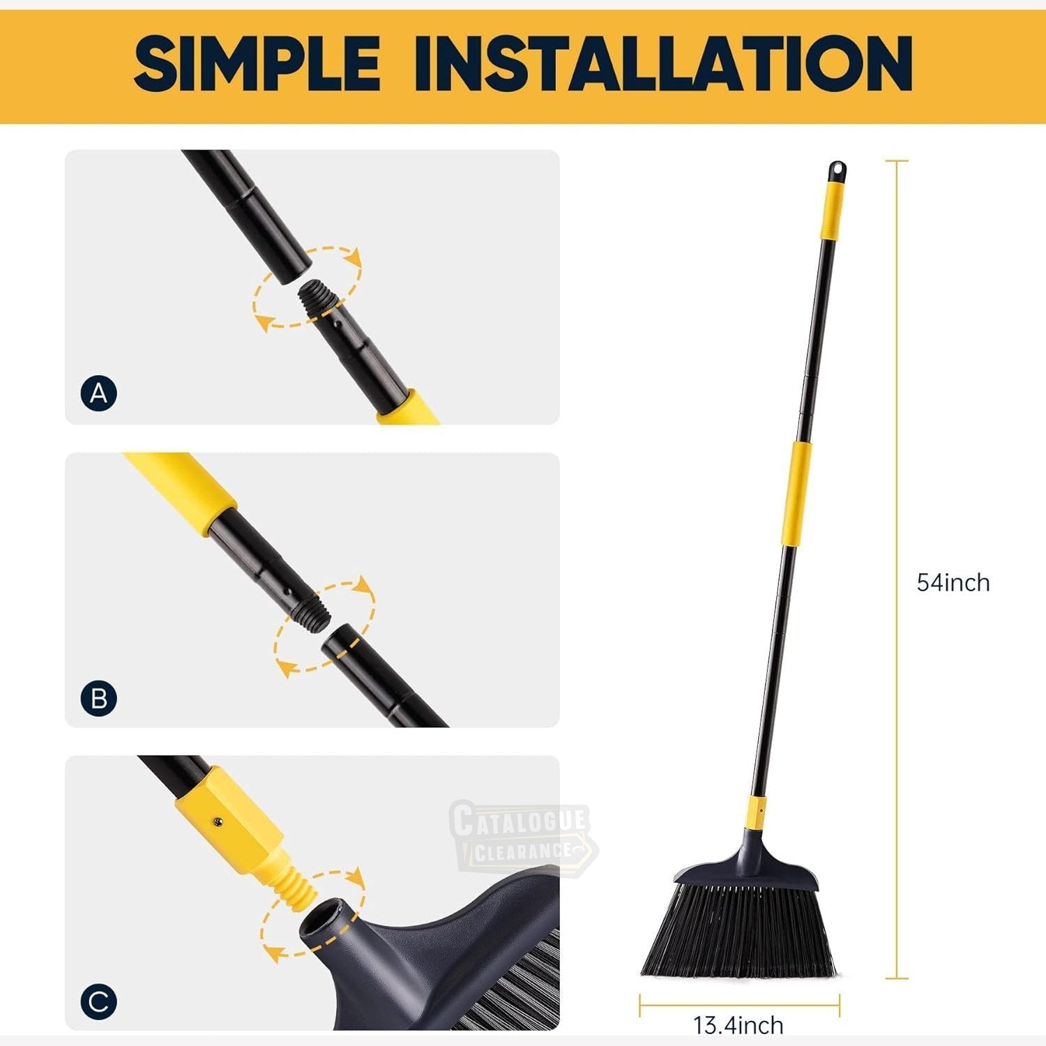 Yocada Heavy-Duty Commercial Broom for Outdoor & Indoor Use