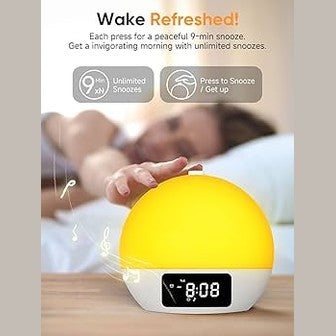Sunrise Alarm Clock with Music, Digital Wake-Up Light & Snooze Function